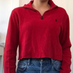 Cropped Red Polo